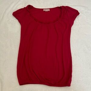 Belle Du Jour Magenta Short Sleeve Bubble Hem Y2K Vintage Top